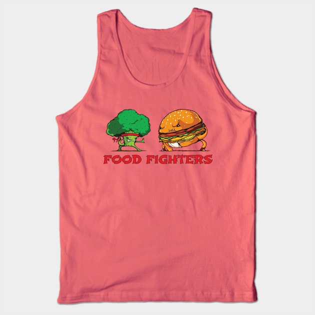 Broccoli and Burger Fighting Food For Martial Arts Lovers Tank Top by extrinsiceye